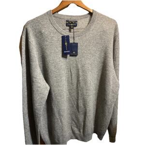Club Room Men’s Cashmere Sweater XL Gray Long Sleeve 2 Ply Pullover NWT